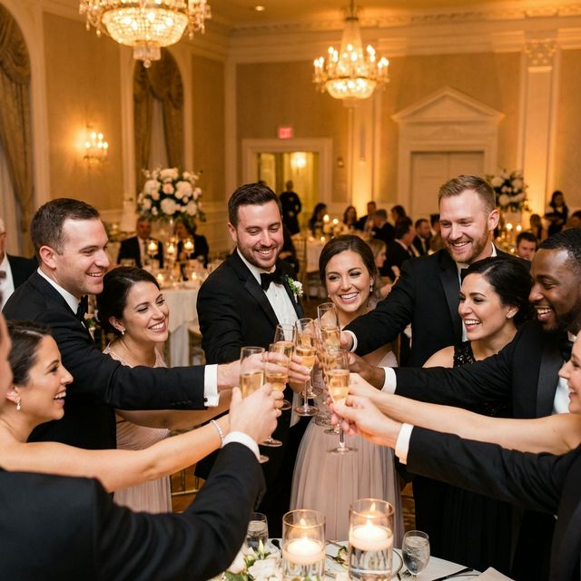 Elegante montaje de banquete y gastronomía